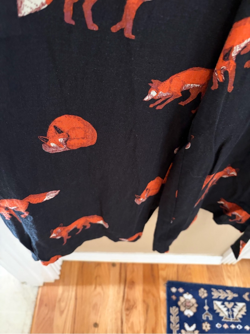 Mod Cloth Fox Print Linen Women’s Pantsuit Tie String Waist S - Picture 3 of 15